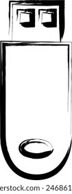 Brush writing business icon USB memory