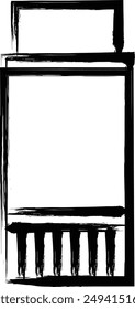 Brush writing business single item icon glue stick