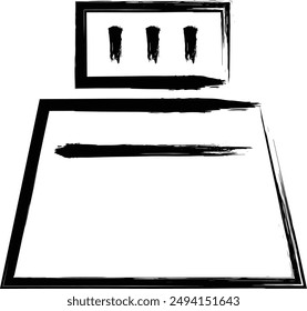 Brush writing business single item icon glue
