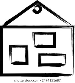 Brush writing business single item icon bulletin board