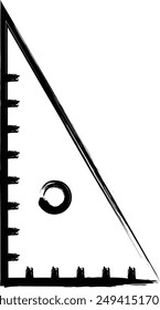 Brush writing business single item icon triangular ruler
