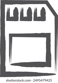 Brush writing business single item icon memory card