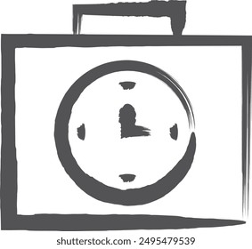 Brush writing business single item icon alarm clock