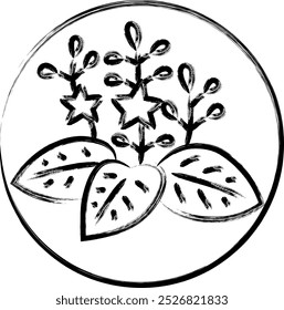 Brush writing circular mini hanafuda December paulownia paulownia scum