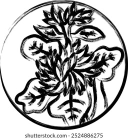 Brush writing circular simple hanafuda Nagatsuki chrysanthemum September chrysanthemum dregs