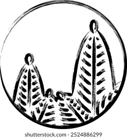 Pincel de escritura circular simple hanafuda Mutsuki pine January pine scum