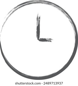 Brush writing mini mini icon clock