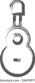 Pincel de escritura mini mini icono de guitarra