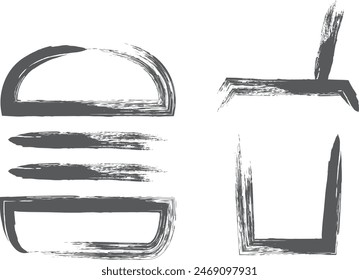 Brush writing mini mini icon junk food