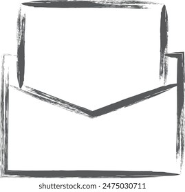 Pincel de escritura mini mini icono de apertura de correo