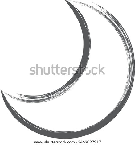 Brush writing mini mini icon moon