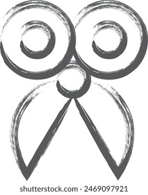 Brush writing mini mini icon scissors