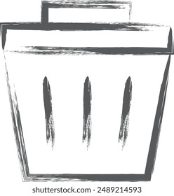 Brush writing mini mini icon trash can