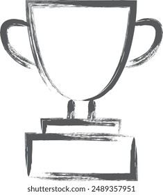 Brush writing mini mini icon trophy
