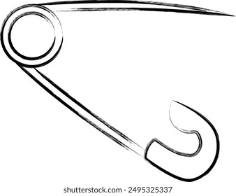 Brush writing sewing tool single item icon safety pin