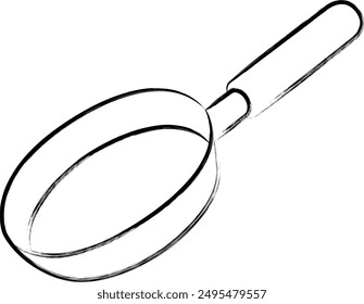 Brush writing single item icon frying pan