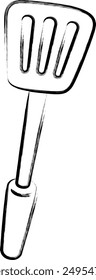 Brush writing single item icon spatula