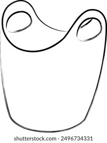 Brush writing single item icon laundry basket