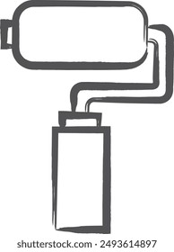 Brush writing tools single item icon roller