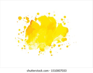 brush yellow stroke paint element texture.watercolor vector background