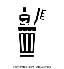 cepille el vector de icono de glifo de sus dientes. cepille el signo de los dientes. ilustración de símbolo aislado