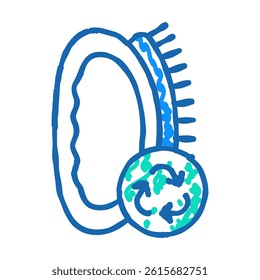 brush zero waste doodle icon sketch vector. brush zero waste sign. isolated symbol illustration