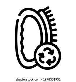 vector de icono de línea de desecho cero de pincel signo de pérdida cero de pincel. símbolo de contorno aislado ilustración negra