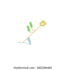 Brushcutter icon in color icon, isolated on white background 