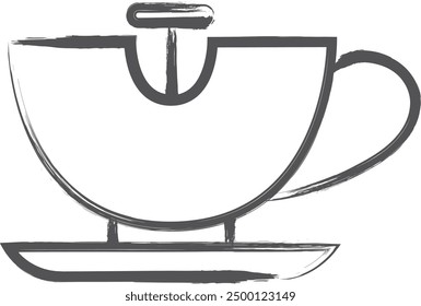 Brush-drawn amusement park single item icon coffee cup