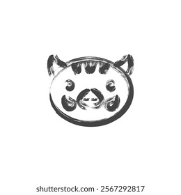 Brush-drawn animal single item icon boar