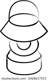 Brush-drawn camping equipment illustration lantern