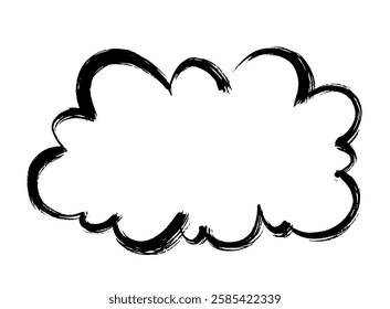 Brush-drawn fluffy, cloud-shaped speech bubble
