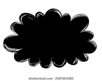 Brush-drawn fluffy, cloud-shaped speech bubble
