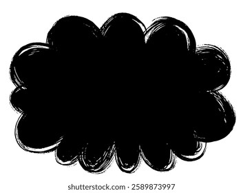 Brush-drawn fluffy, cloud-shaped speech bubble
