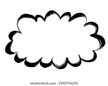 Brush-drawn fluffy, cloud-shaped speech bubble
