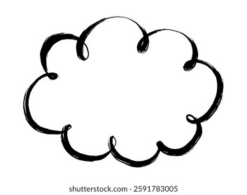 Brush-drawn fluffy, cloud-shaped speech bubble
