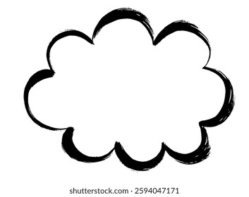 Brush-drawn fluffy, cloud-shaped speech bubble
