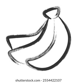Brush-drawn fruit single icon banana