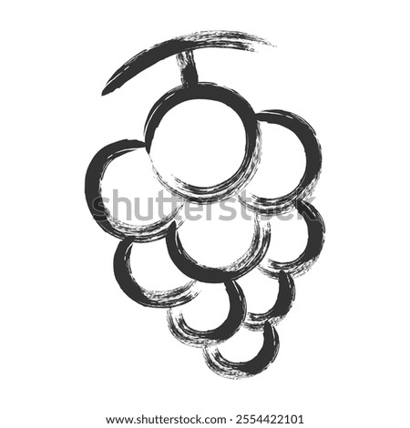 Brush-drawn fruit single icon grape
