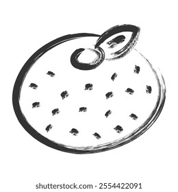 Brush-drawn fruit single icon mandarin orange