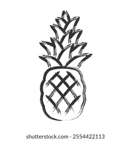 Brush-drawn fruit single icon pineapple