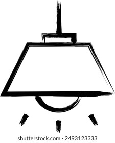 Brush-drawn home appliance illustration light bulb