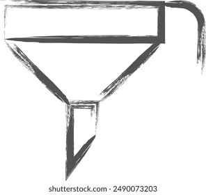 Brush-drawn illustration of a funnel related to daily necessities