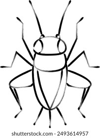 Brush-drawn insect single icon cricket