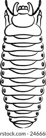 Brush-drawn insect single icon larva