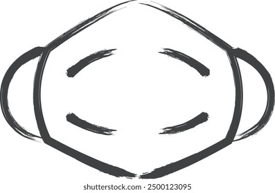 Brush-drawn medical-related single item illustration mask