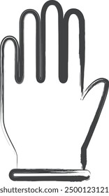 Brush-drawn medical-related single item illustration rubber gloves