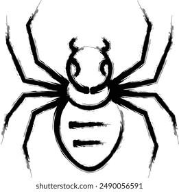 Brush-drawn mini insect illustration icon spider