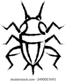 Brush-drawn mini insect illustration icon cricket