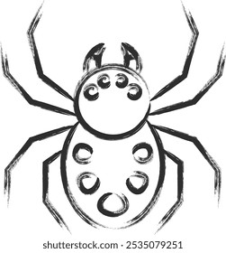 Brush-drawn mini insect single icon jumping spider